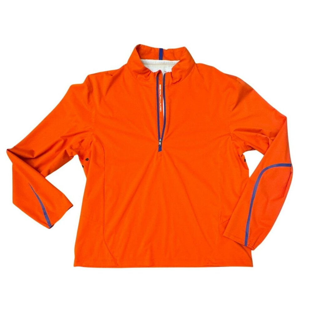 RLX Ralph Lauren Mens XL Orange Quarter Zip Pullover Jacket Sport Activewear